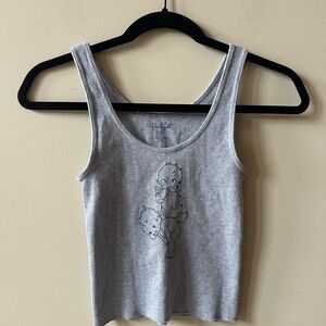 Brandy Melville Gray Fitted Crop Tank Top.  One size fits all.